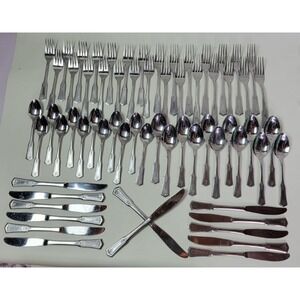 Vtg Rogers Stanley Roberts SRB113 Stainless Steel‎ Flatware Set 14 Settings 70pc